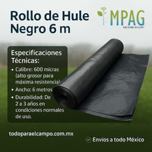 Cargar imagen en el visor de la galería, ROLLO DE HULE NEGRO 6 M