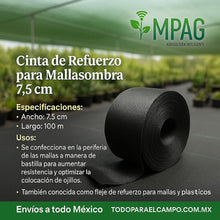 Cargar imagen en el visor de la galería, CINTA DE REFUEZO PARA MALLASOMBRA DE 7.5 CM