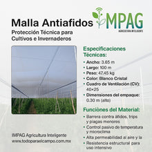 Cargar imagen en el visor de la galería, Malla Antiafidos – Protección Contra Insectos para Cultivos e Invernaderos
